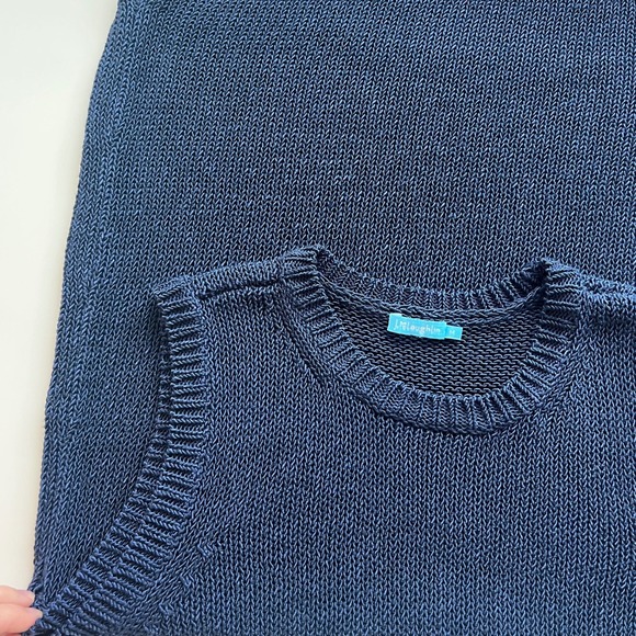 J.McLaughlin Women's Sleeveless Knit Top Casual Navy Blue Crewneck - Picture 4 of 6